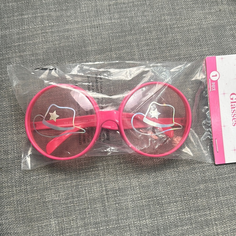 Kids Pink Cowboy Hat Sunglasses